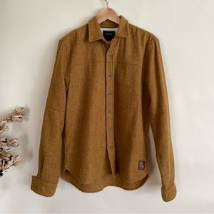 Scotch & Soda Flannel Button Down Shirt with Insulated Sleeves and Zip Cuff